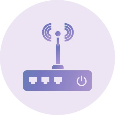 Kablosuz Yönlendirici Vektör Simge Tasarımı 