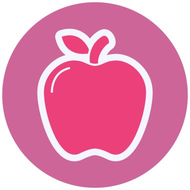 Elma. Web simgesi vektör illüstrasyonu