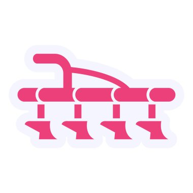 Pulluk Vektörü Kabartma Simgesi Tasarımı