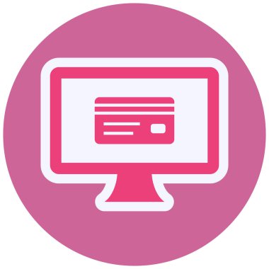 Çevrimiçi Ödeme Vektörü Glyph Simgesi Tasarımı 