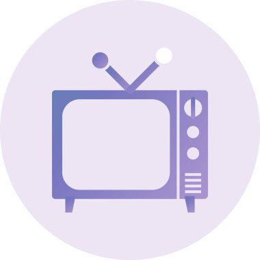 Televizyon. Web simgesi basit illüstrasyon 