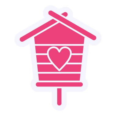illustration icon of Birdhouse with heart 