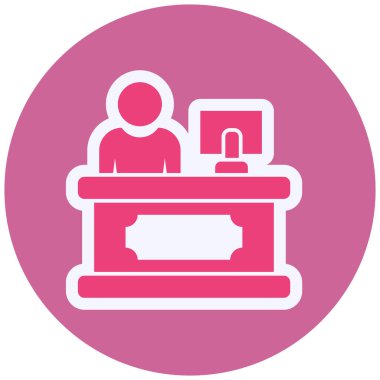 Reception  reception table. simple illustration