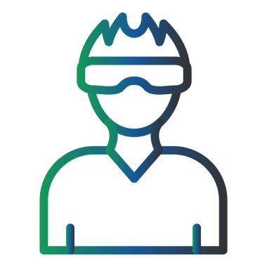 VR Oyun Vektörü Şekil Simgesi Tasarımı 