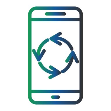 mobile phone with Update icon, vector illustration