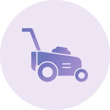 Çim Kesici Vektör Kabartma Simgesi Tasarımı