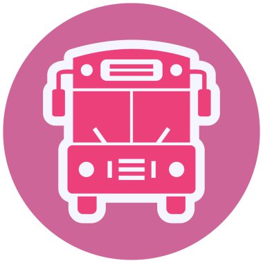 Otobüs. Web simgesi basit illüstrasyon