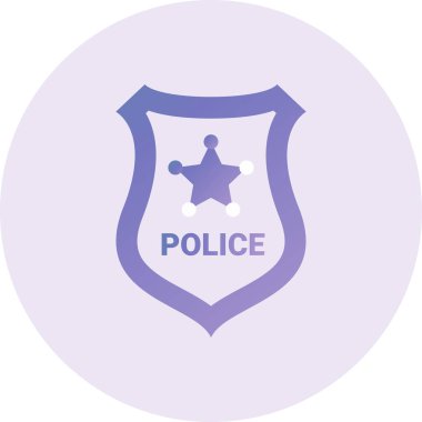 Polis rozeti simgesi, vektör illüstrasyonu