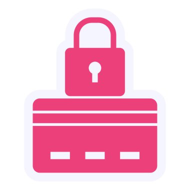 Güvenli Kredi Kartı Vektör Kabartma Simgesi Tasarımı