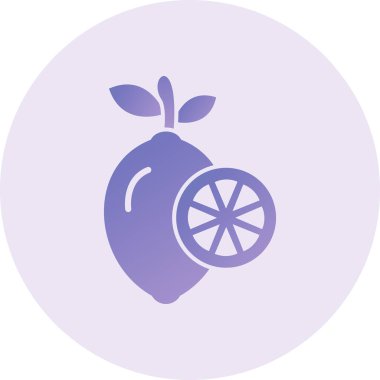 lemon icon, simple illustration. flat design style