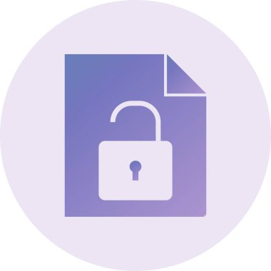 Güvensiz Belge Vektörü Glyph Simgesi Tasarımı