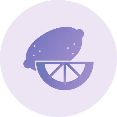 lemon icon, simple illustration. flat design style