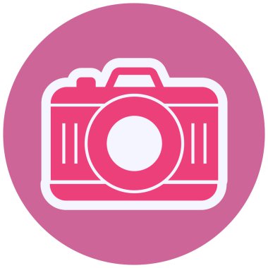 Kamera vektör glif simge tasarımı