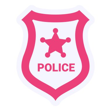 Polis rozeti simgesi, vektör illüstrasyonu