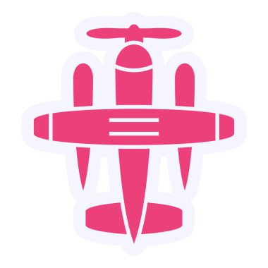 Seaplane icon. flat illustration of helicopter vector icons for web
