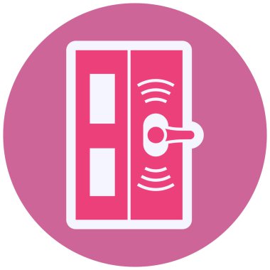 Akıllı Kapı Vektörü Kabartma Simgesi Tasarımı