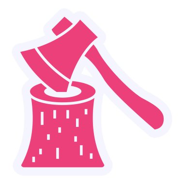 Axe Vektör Kabartma Simgesi Tasarımı