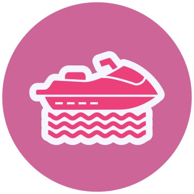 Jet Ski, simple web illustration  