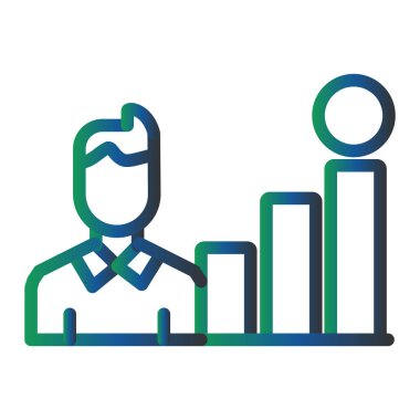 business man with financial chart icon vector illustration design. Broker 