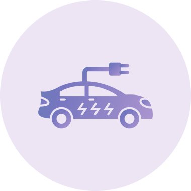 Elektrikli araba simgesi vektör illüstrasyonu