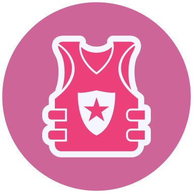 Kurşun geçirmez yelek. Web simgesi basit illüstrasyon