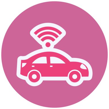 Smart Car Vector Glyph Icon Design 