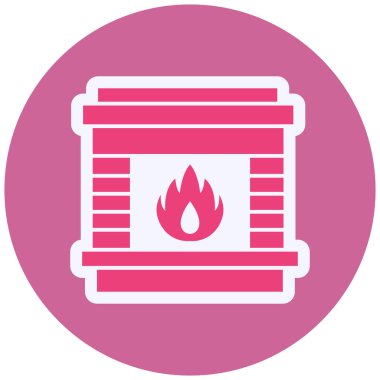 Fireplace icon, simple web illustration 