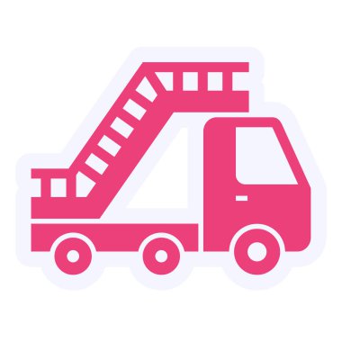 Merdiven kamyonu. Web simgesi basit illüstrasyon