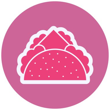 Taco Vektör Şekil Simgesi Tasarımı