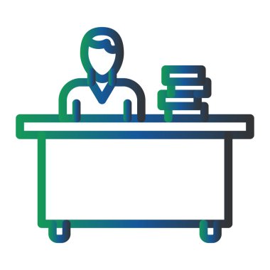 İş ve ofis hattı ikonu. vektör illüstrasyonu