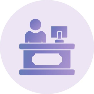 Reception  reception table. simple illustration