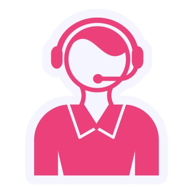 Call Center Agent Vector Glyph Icon Design 