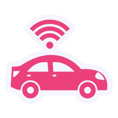 Smart Car Vector Glyph Icon Design 