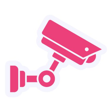 Güvenlik kamerası ikon vektörü. İnce çizgi işareti. izole edilmiş sınır sembolü çizimi