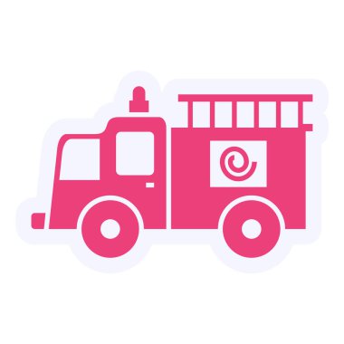 İtfaiye Aracı Vektör Sembol Tasarımı 