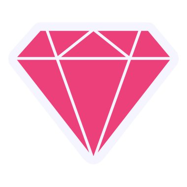 Elmas. Web simgesi basit illüstrasyon 