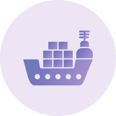 kargo gemisi. Web simgesi basit illüstrasyon