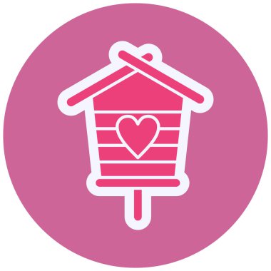 illustration icon of Birdhouse with heart 