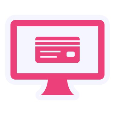 Çevrimiçi Ödeme Vektörü Glyph Simgesi Tasarımı 