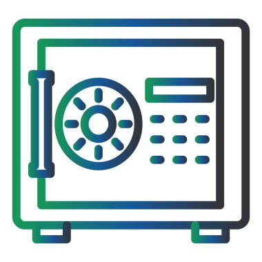 Güvenli Kutu Vektörü Kabartma Simgesi Tasarımı