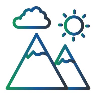 Dağlar. Web simgesi basit illüstrasyon