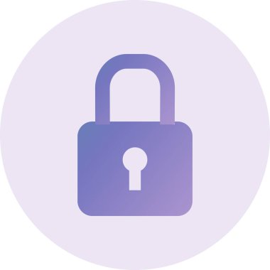 Asma kilit. Web simgesi basit illüstrasyon