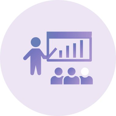 İş sunumu. Web simgesi basit illüstrasyon 