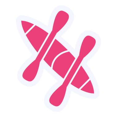 kayak, Canoe simple web illustration  
