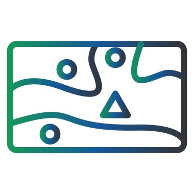 Oyun Haritası Vektör Kabartma Simgesi Tasarımı 