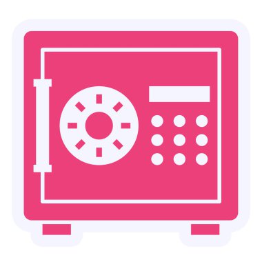 Güvenli Kutu Vektörü Kabartma Simgesi Tasarımı