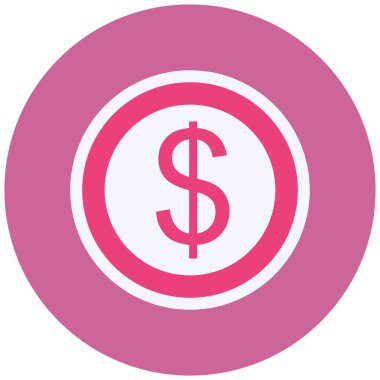 dollar sign flat illustration icon