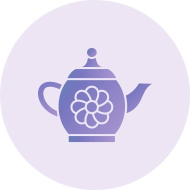 Çaydanlık. Web simgesi basit tasarım