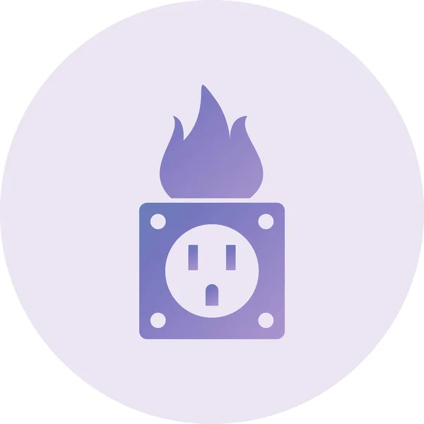 Fire Electricity Vector Glyph Icon Design — Vector de stock