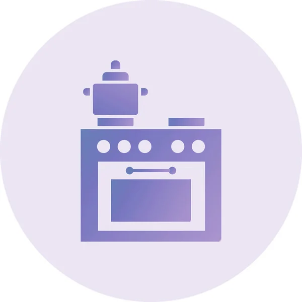 Koken Kachel Pictogram Vectorillustratie — Stockvector